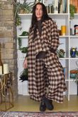 Nora Brushed Cotton Gingham Kick Pant Coffee Bean